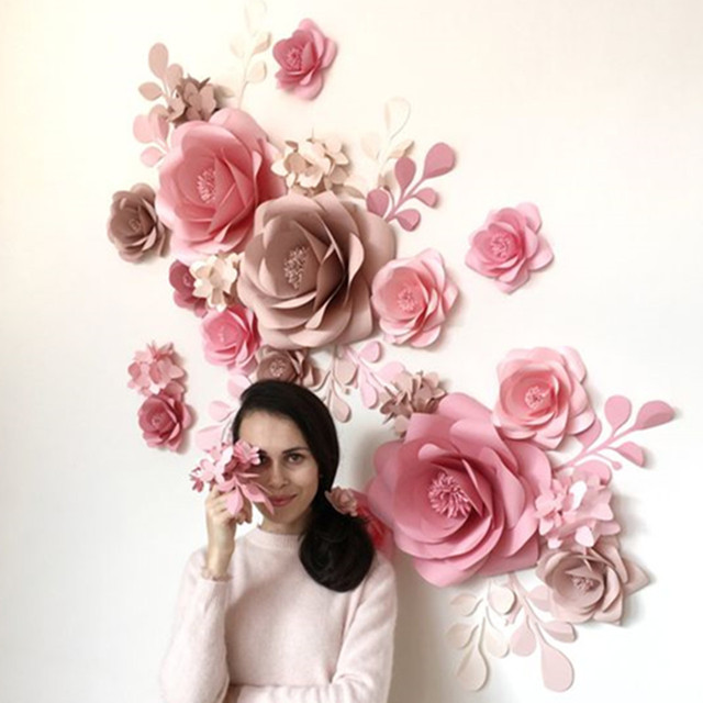 Rose Flowers Paper Decorations Wall  Artificial Flowers Decoration Wall -  Wall - Aliexpress